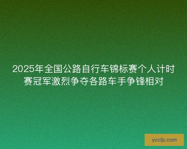 2025年全国公路自行车锦标赛个人计时赛冠军激烈争夺各路车手争锋相对