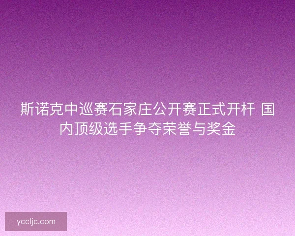 斯诺克中巡赛石家庄公开赛正式开杆 国内顶级选手争夺荣誉与奖金